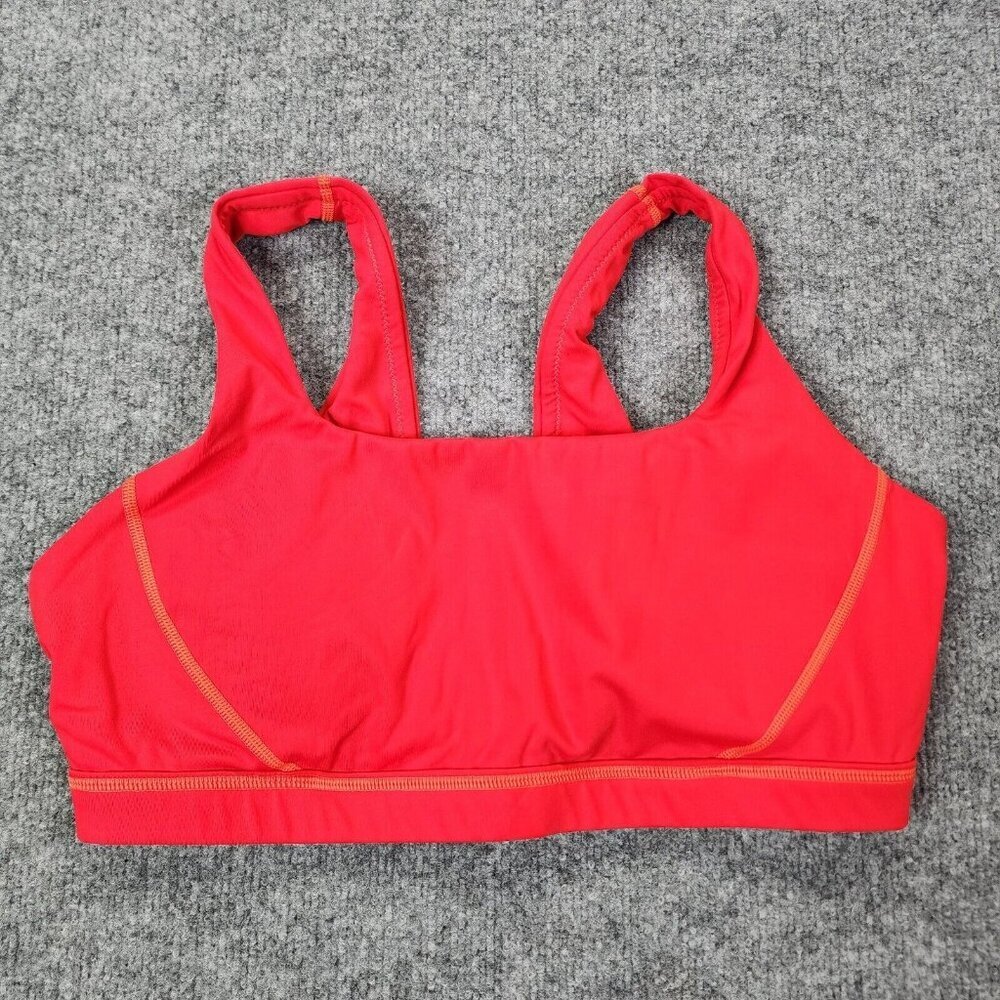 Aerie Coral Red Racaerback Sports Bra Removeable Cups Womens XL